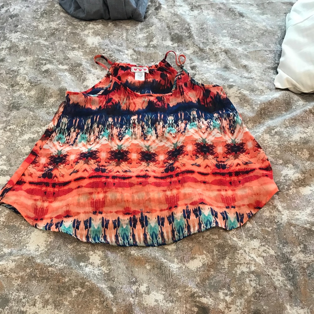 ☀️Sheer Pink & Blue Trixxi Top☀️